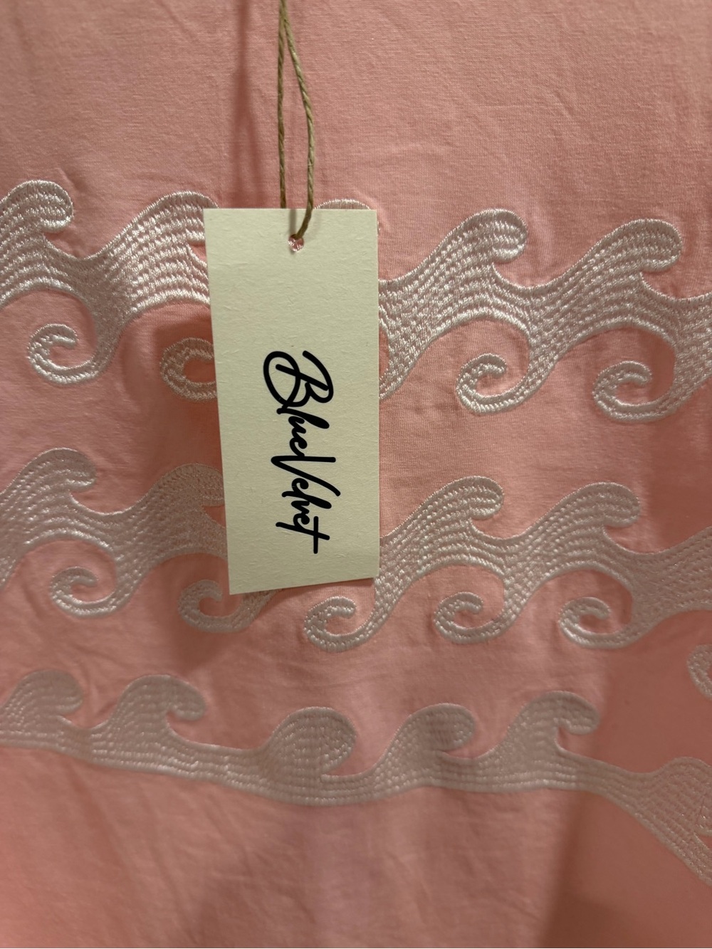 NWT Blue Velvet Pink Short-Sleeve Top w Wave Motif Sz XL - Picture 5 of 6